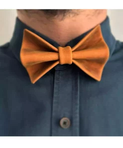 پاپیون قهوه‎ای چرم اصل دست ساز دستی برند Mimas Design کد 1758238388