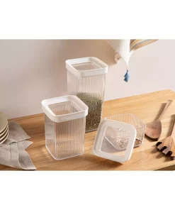 ظرف مواد غذایی پلاستیکی 1750میلی لیتر مربع بژ برند English Home کد 1758490323