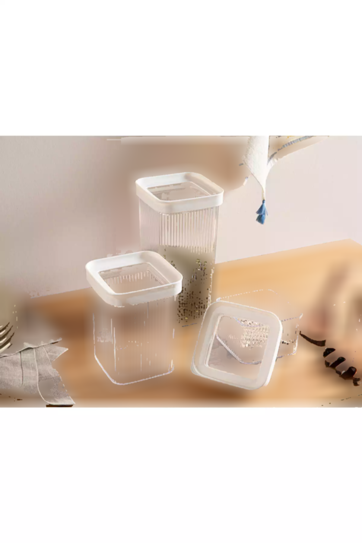 ظرف مواد غذایی پلاستیکی 1750میلی لیتر مربع بژ برند English Home کد 1758490323