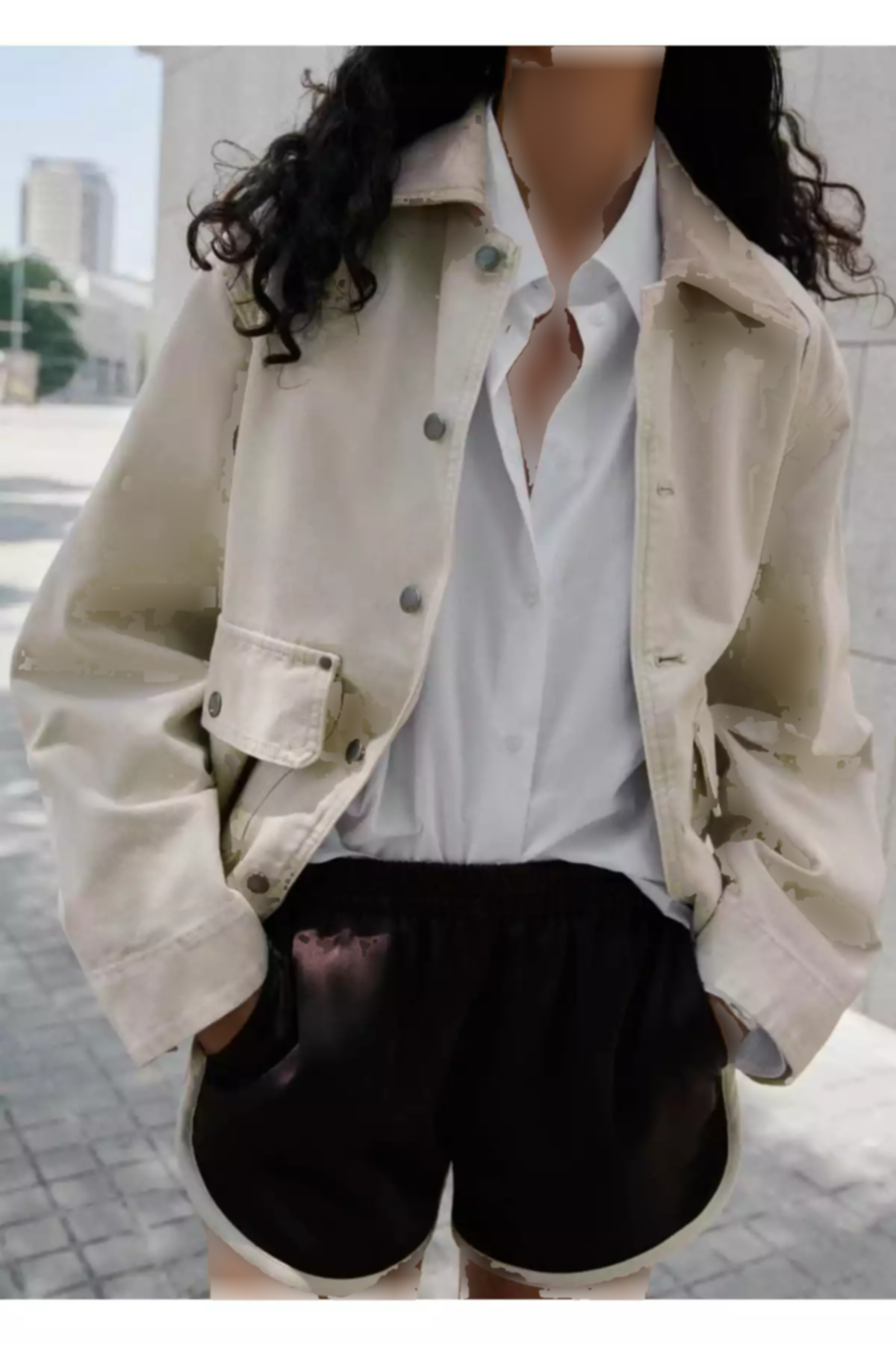 شلوارک نواری کنتراست برند MANGO کد 1758474670