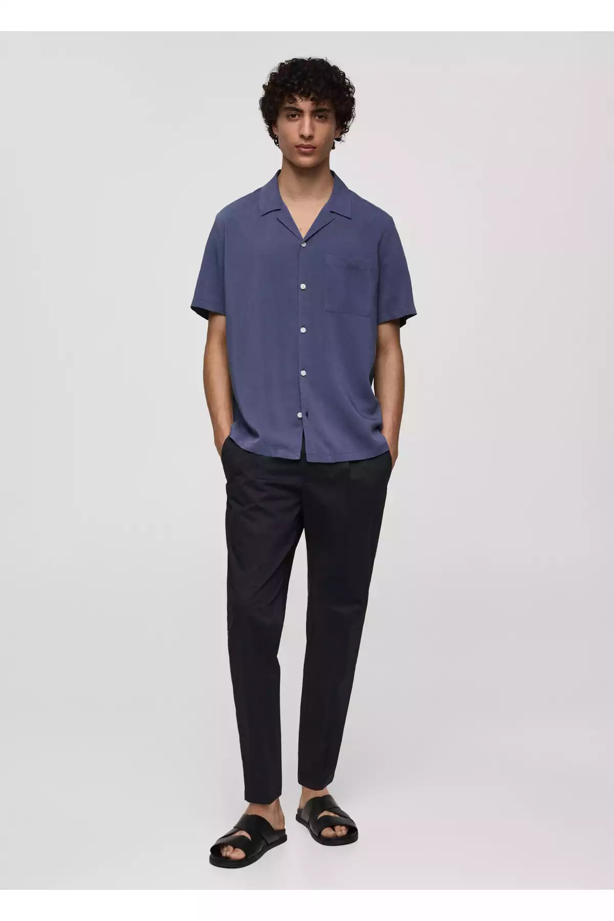 پیراهن آبی مردانه برند MANGO کد 1757754848