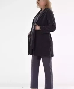 لباس راحتی مخملی بلند و گشاد دودی بارداری برند Miss Dünya Lissa کد 1758105665