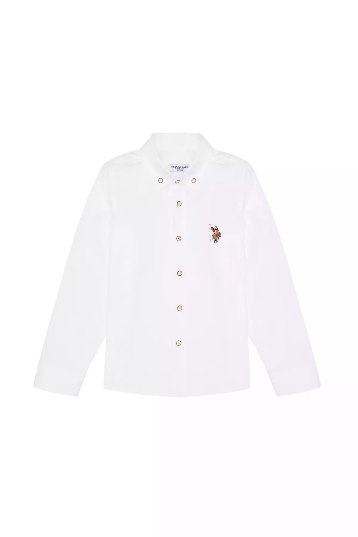 پیراهن ساده آستین بلند پسرانه سفید برند U.S. Polo Assn. کد 1757788929