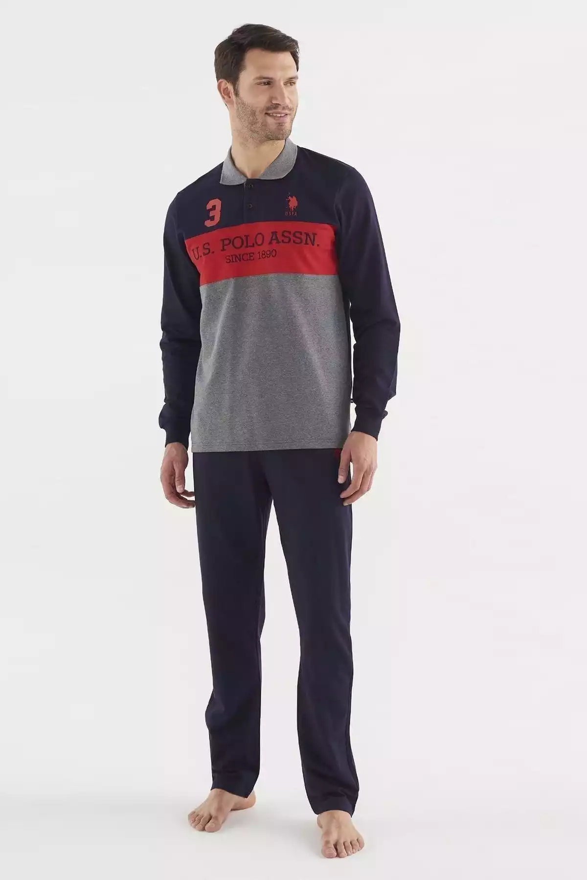 لباس راحتی آستین بلند 18611مردانه تیمی - آبی دریایی برند U.S. Polo Assn. کد 1759203663