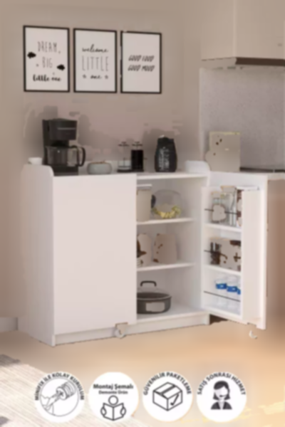 کابینت کمد آشپزخانه انبار مواد غذایی سفید چند کاربردی برند Bofigo کد 1758001270