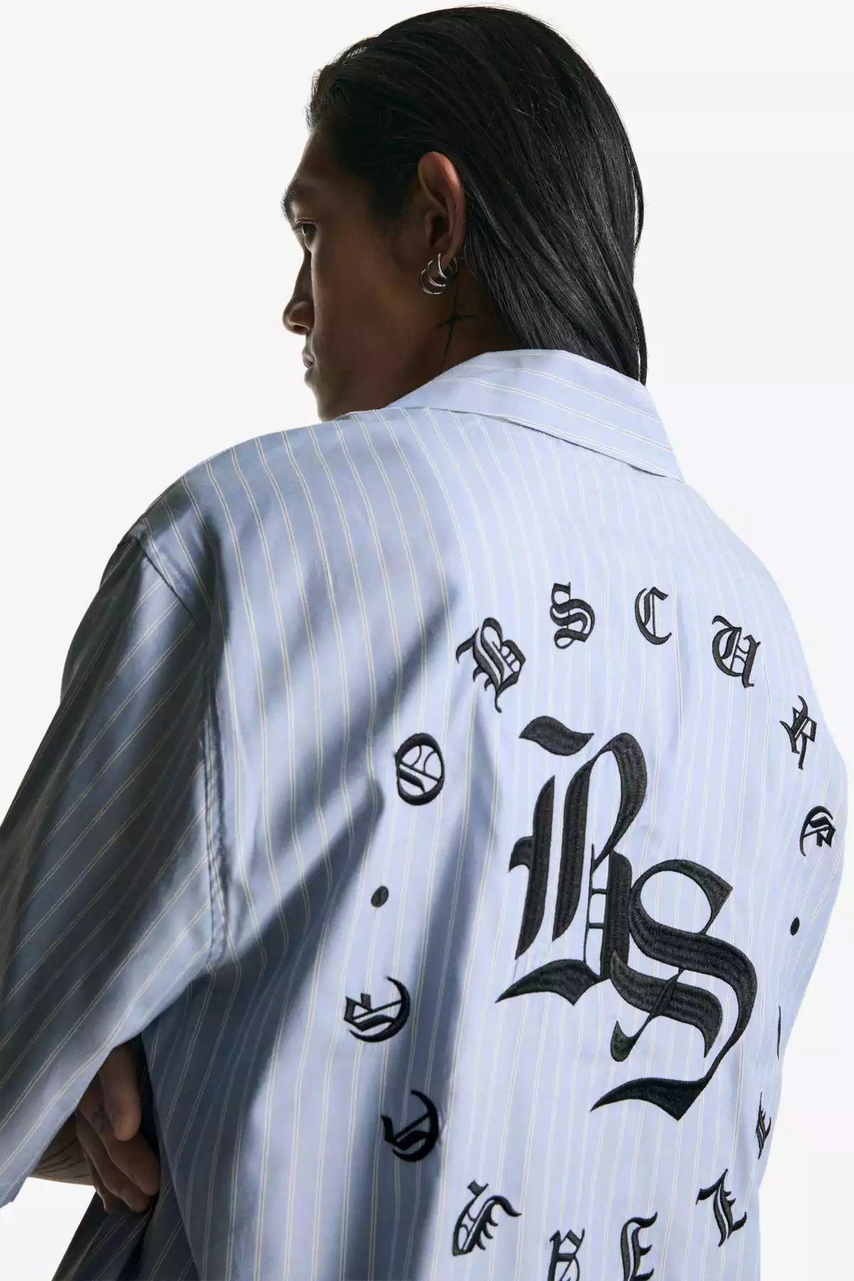 پیراهن قلاب دوزی شده آستین کوتاه برند Bershka کد 1757756469