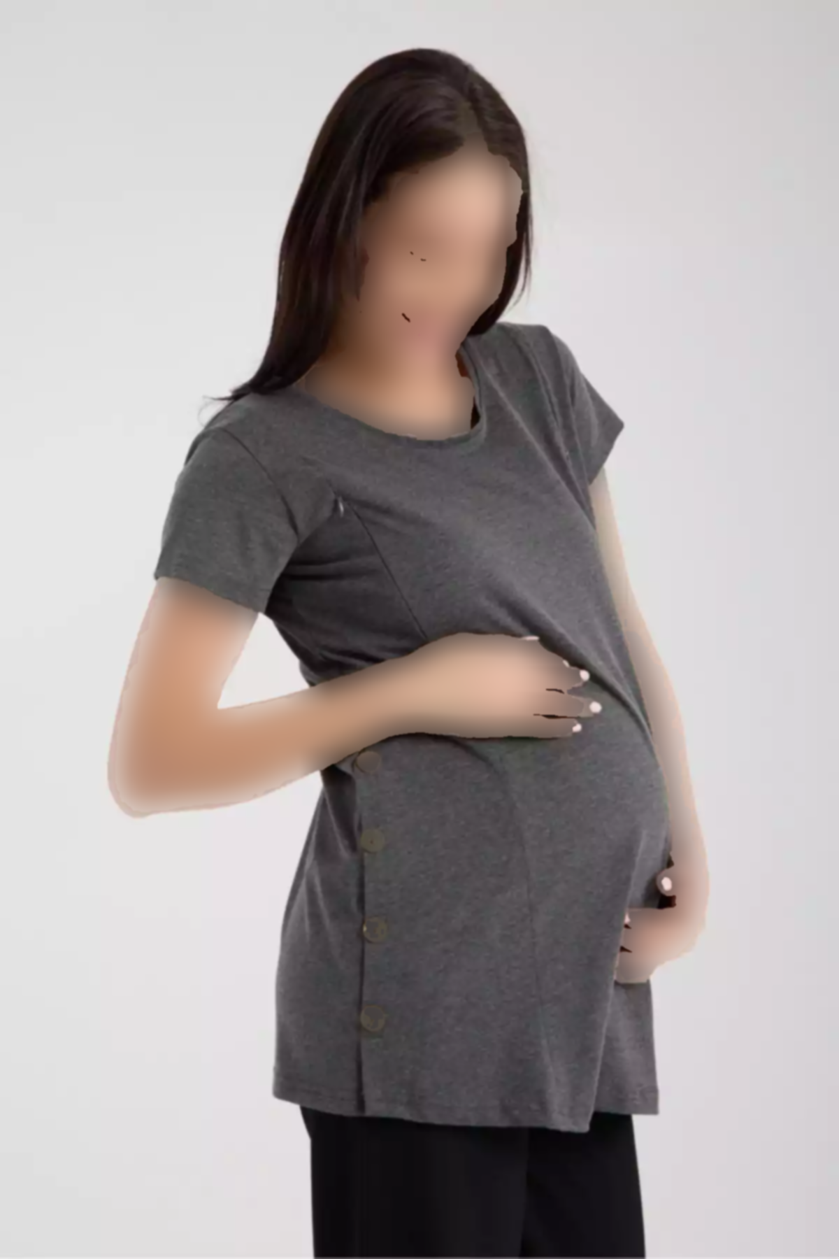 تیشرت شیردهی مخفی بارداری زیپدار راحت برند LİYACA کد 1758480068