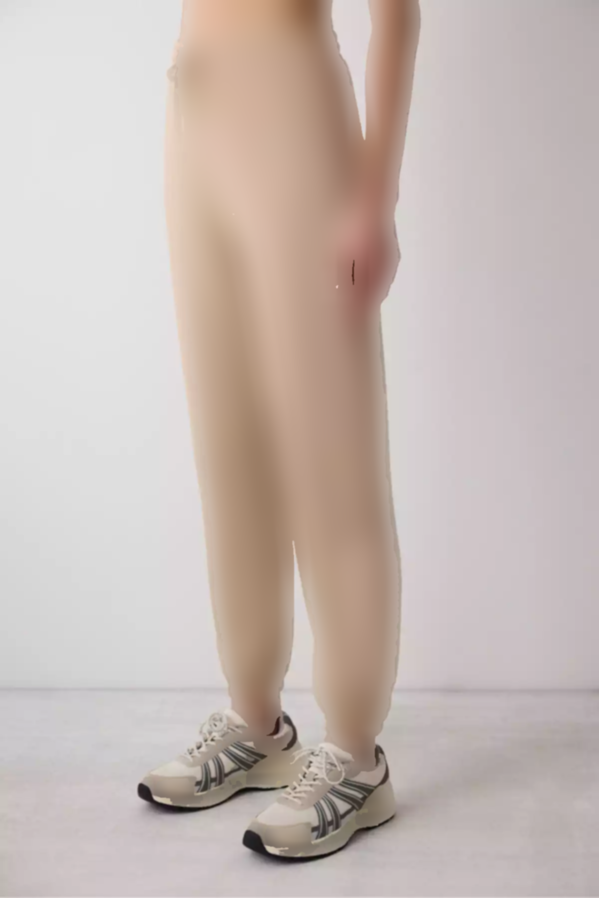 شلوار راحتی دور کمر بلند طرحدار پنبه دوزی شده بژ سعود برند Penti کد 1757202548