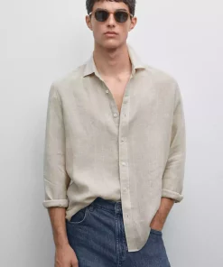 پیراهن متناسب راهراه برند Massimo Dutti کد 1757754969
