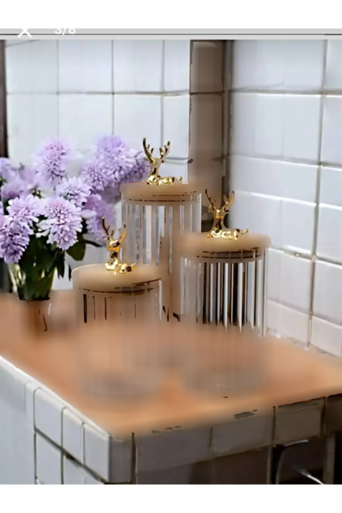 ظرف نگهداری گوزن شیشه ای بامبو راهراه شکلدار دربدار برند Paşabahçe کد 1758458472