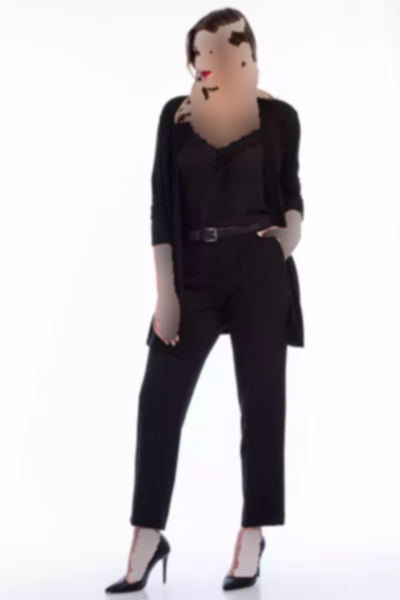 جیب دار دور کمر کشی نیمه سایز بزرگ سیاه شلوار کلاسیک زنانه برند Şans کد 1757956266