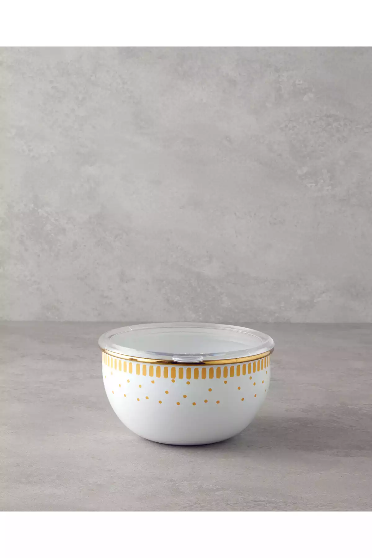 ظرف نگهداری لعابی 75x زرد سفید یکدست برند English Home کد 1758361271