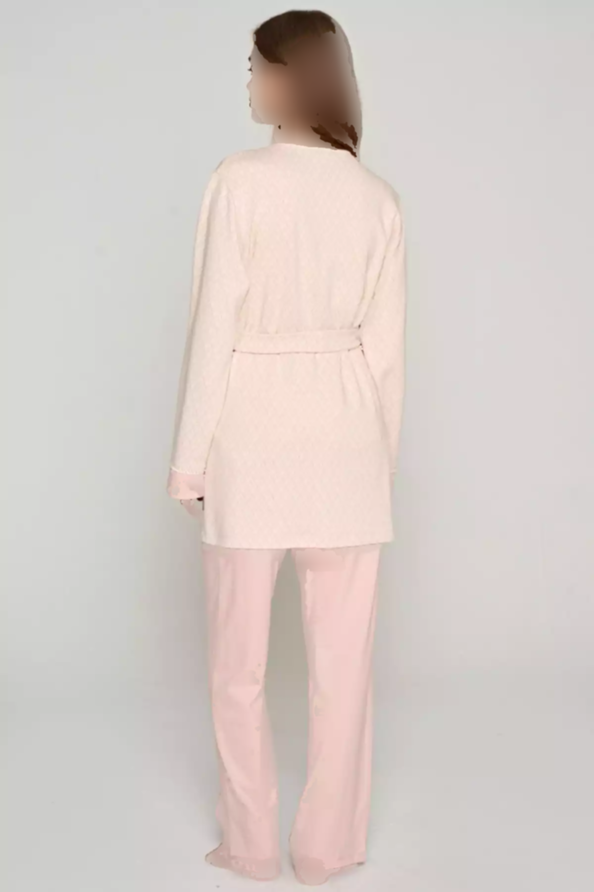 ست لباس راحتی بارداری دکمهدار یقه گرهدار گیپوردار زنانه برند Feyza کد 1757759410