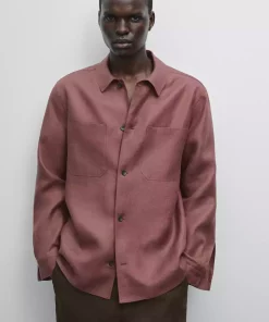 کت جیب دار 100کتان برند Massimo Dutti کد 1757756470