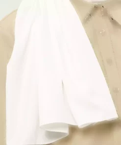 شال ساده پارچه لیز نمیخورد طرحدار تویل سفید غیر کریستالی برند Madame Polo کد 1757934662