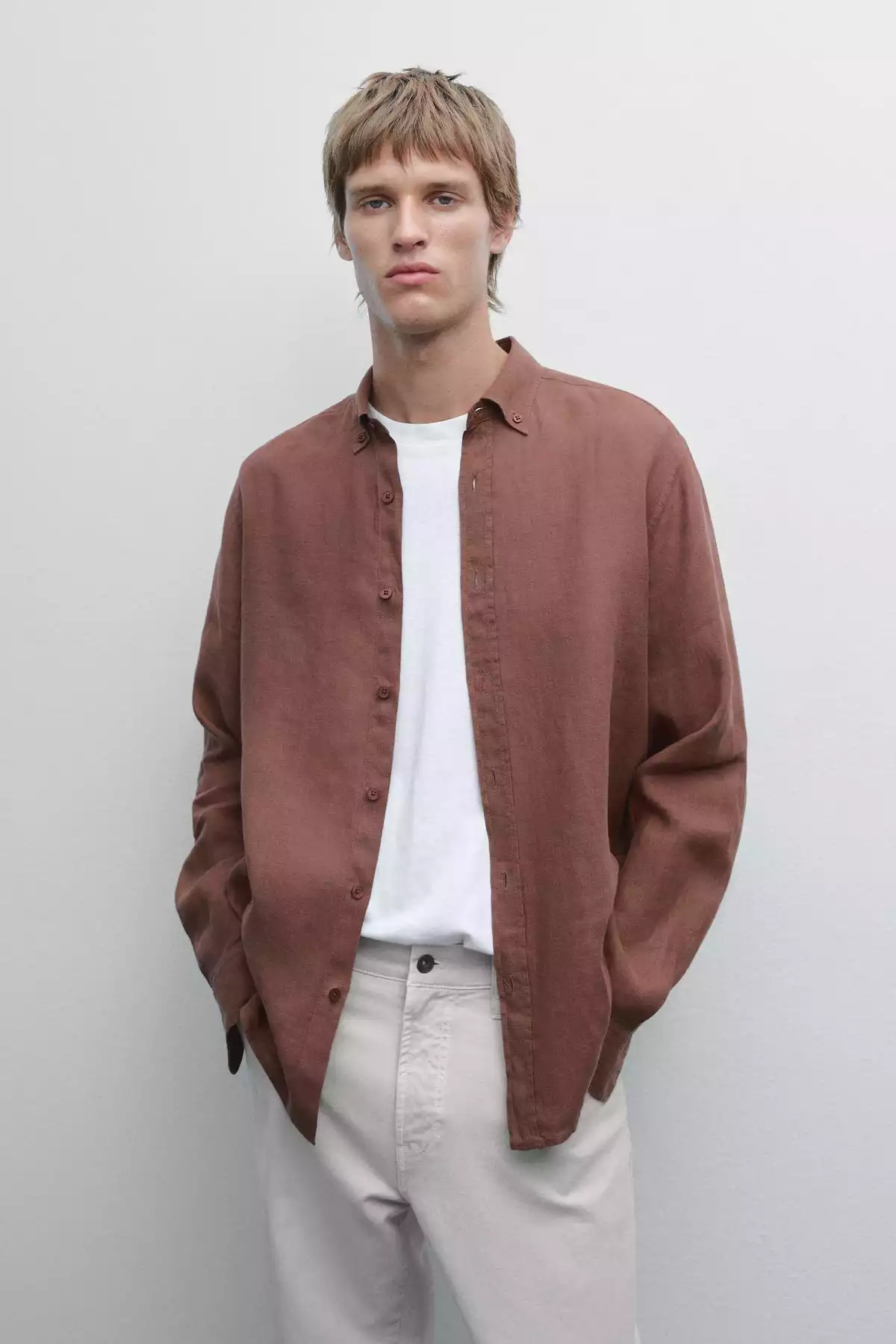 پیراهن متناسب 100کتان برند Massimo Dutti کد 1757751849