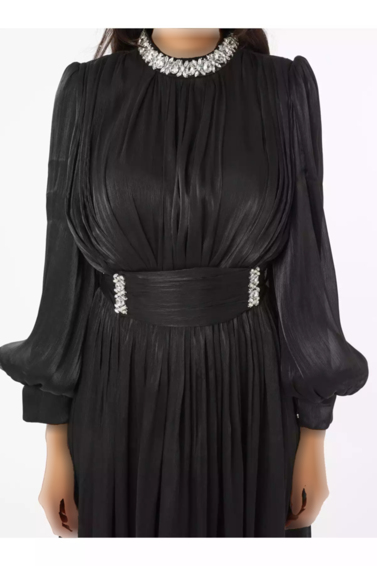 لباس مجلسی پوشیده ابریشم مشکی یوریو برند Refka کد 1758123066