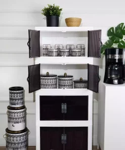 آشپزخانه حمام تنظیم کننده چرخ دار پلاستیکی سفید کابینت، جدا شونده برند Evle کد 1757990472
