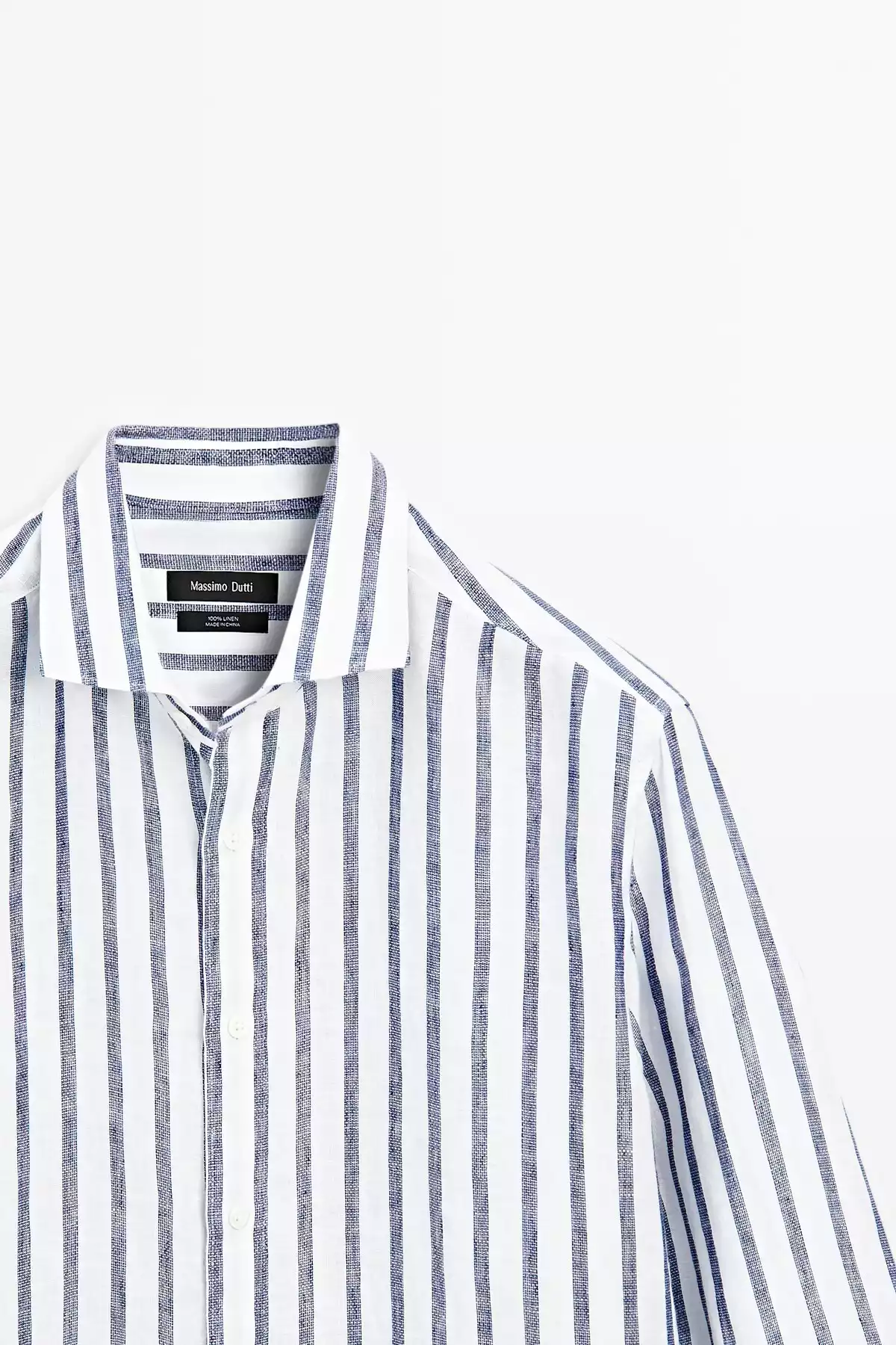 پیراهن متناسب کتان راهراه برند Massimo Dutti کد 1757751968