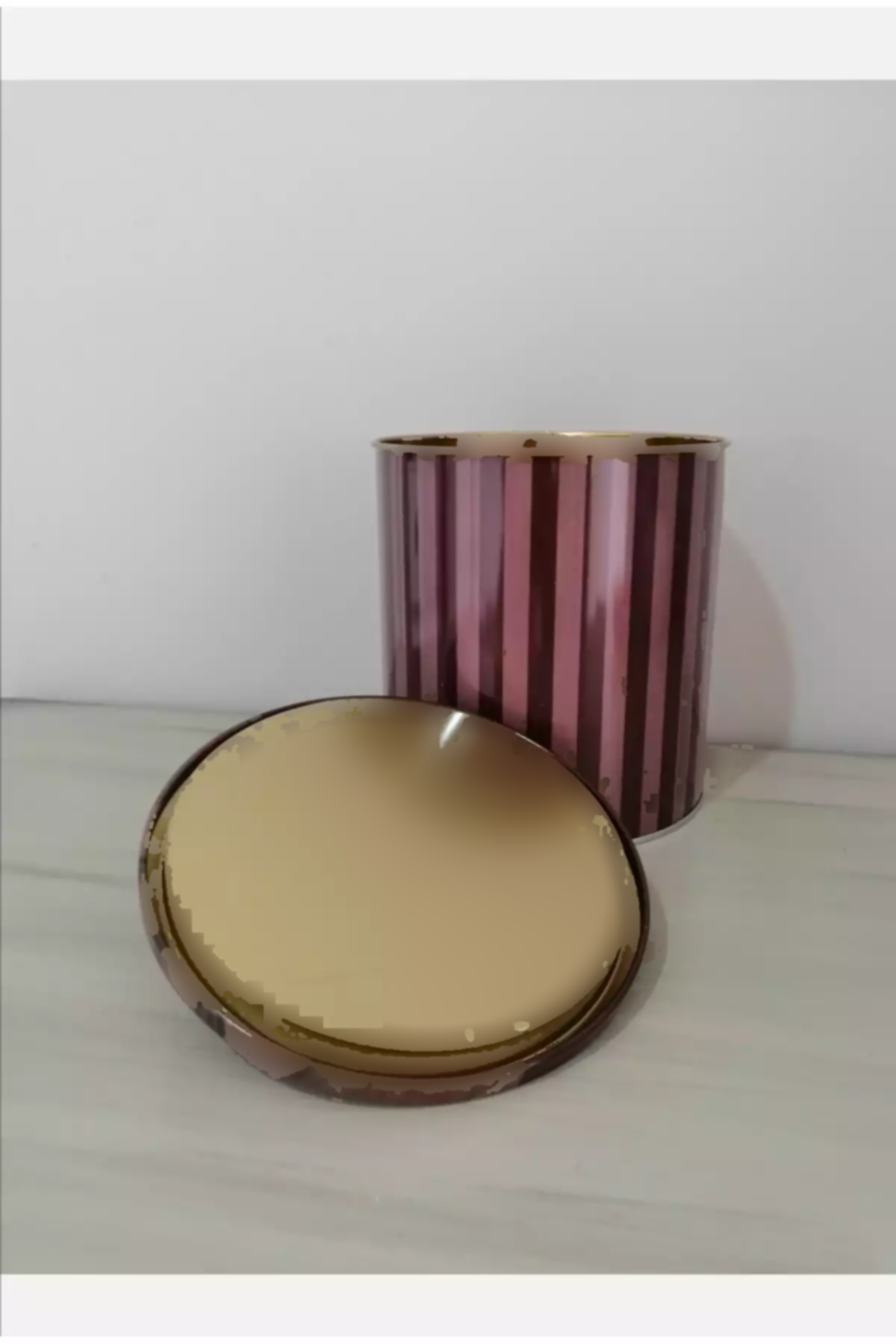 ظرف نگهداری فلزی 2عدد زرشکی دایره ای 14x15cm برند English Home کد 1758490272