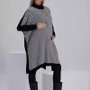 پانچو تونیک بارداری بافتنی متناسب آکریلیک چهارخانه برند LİYACA کد 1757256129