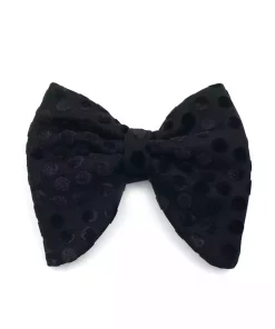 پاپیون مخملی گشاد خالدار مشکی برند Sade Kravat کد 1756996874