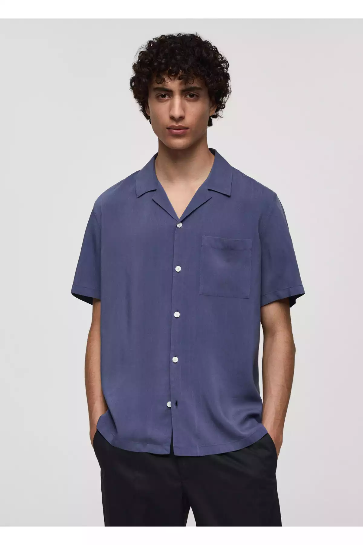 پیراهن آبی مردانه برند MANGO کد 1757754848