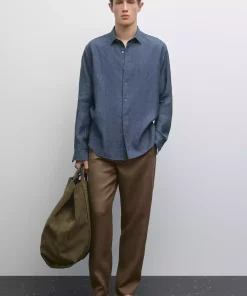پیراهن متناسب 100کتان برند Massimo Dutti کد 1757752029