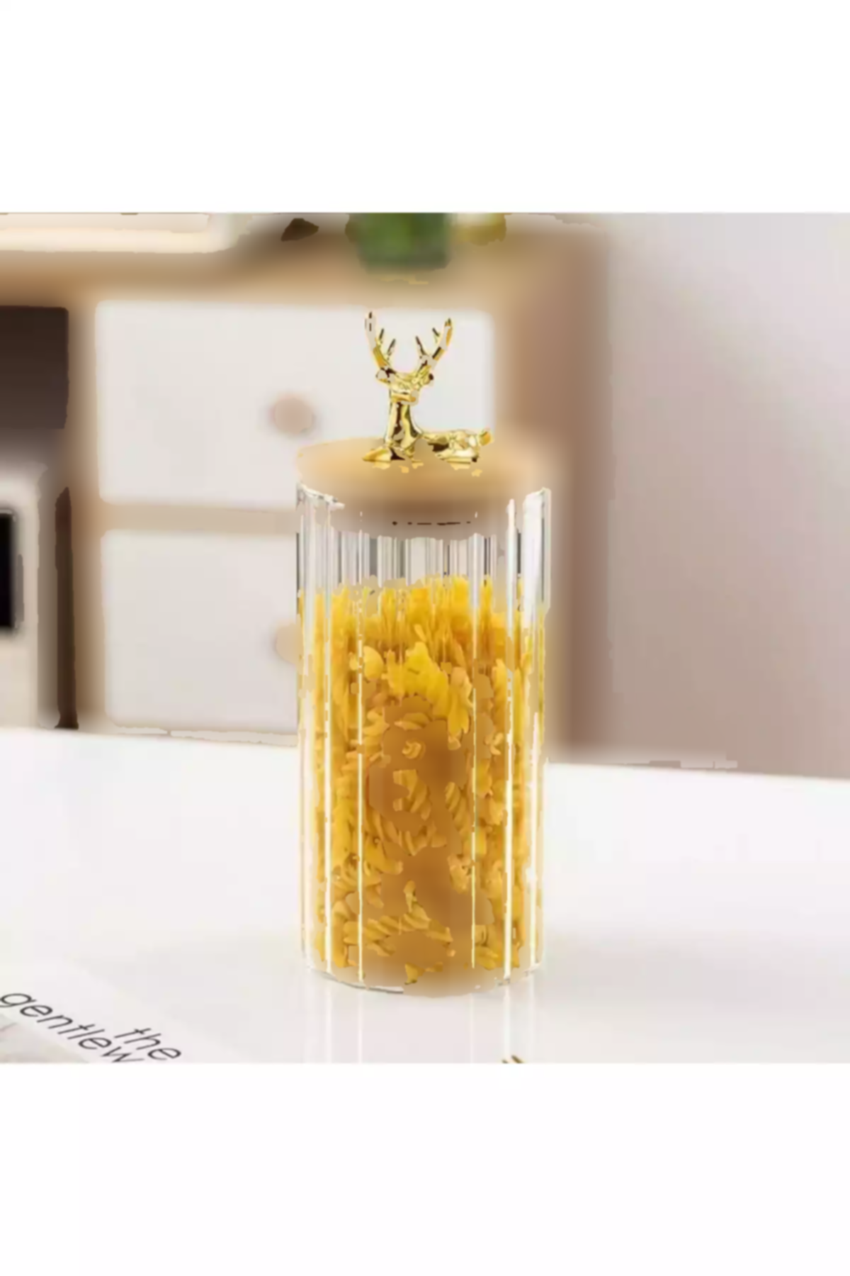 ظرف نگهداری گوزن شیشه ای بامبو راهراه شکلدار دربدار برند Paşabahçe کد 1758458472