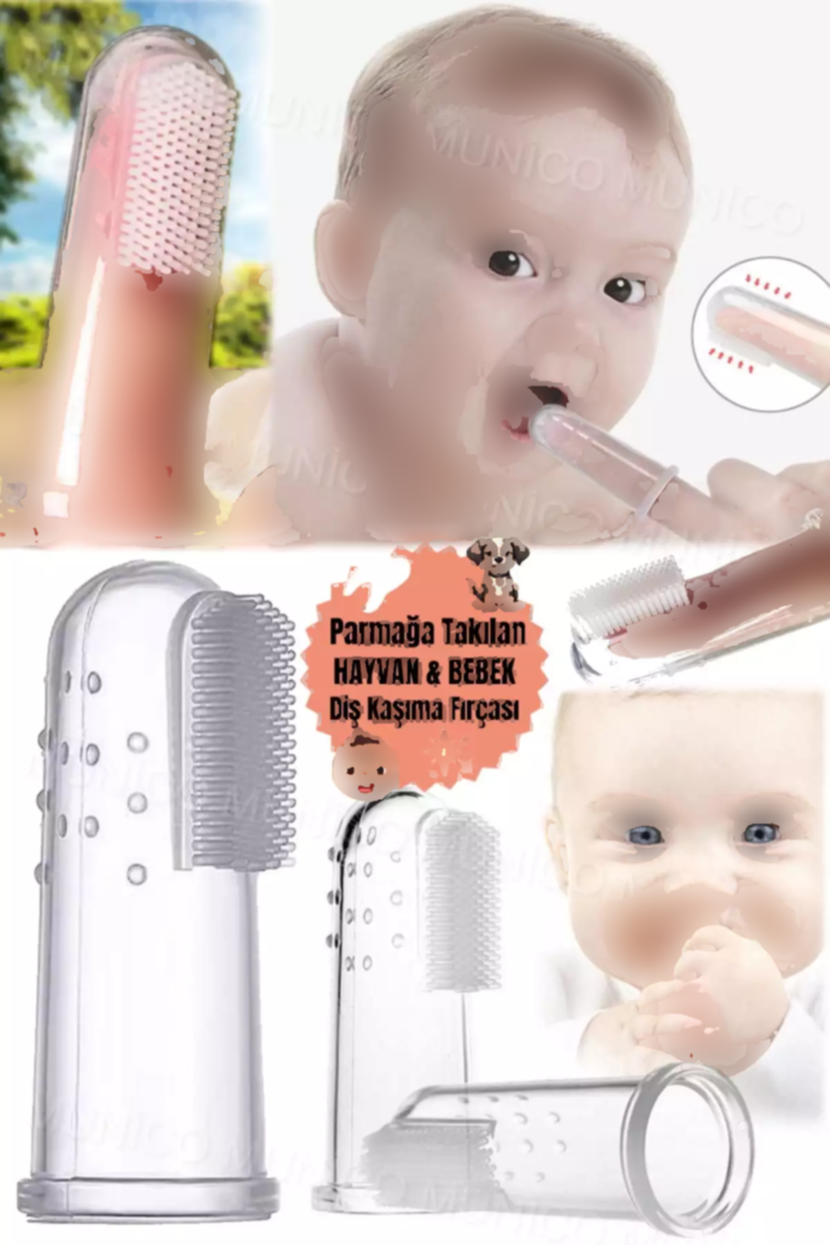 پاک کننده قلم مو برای سیلیکون دندان انگشت به حیوانات برند Munico کد 1757668331