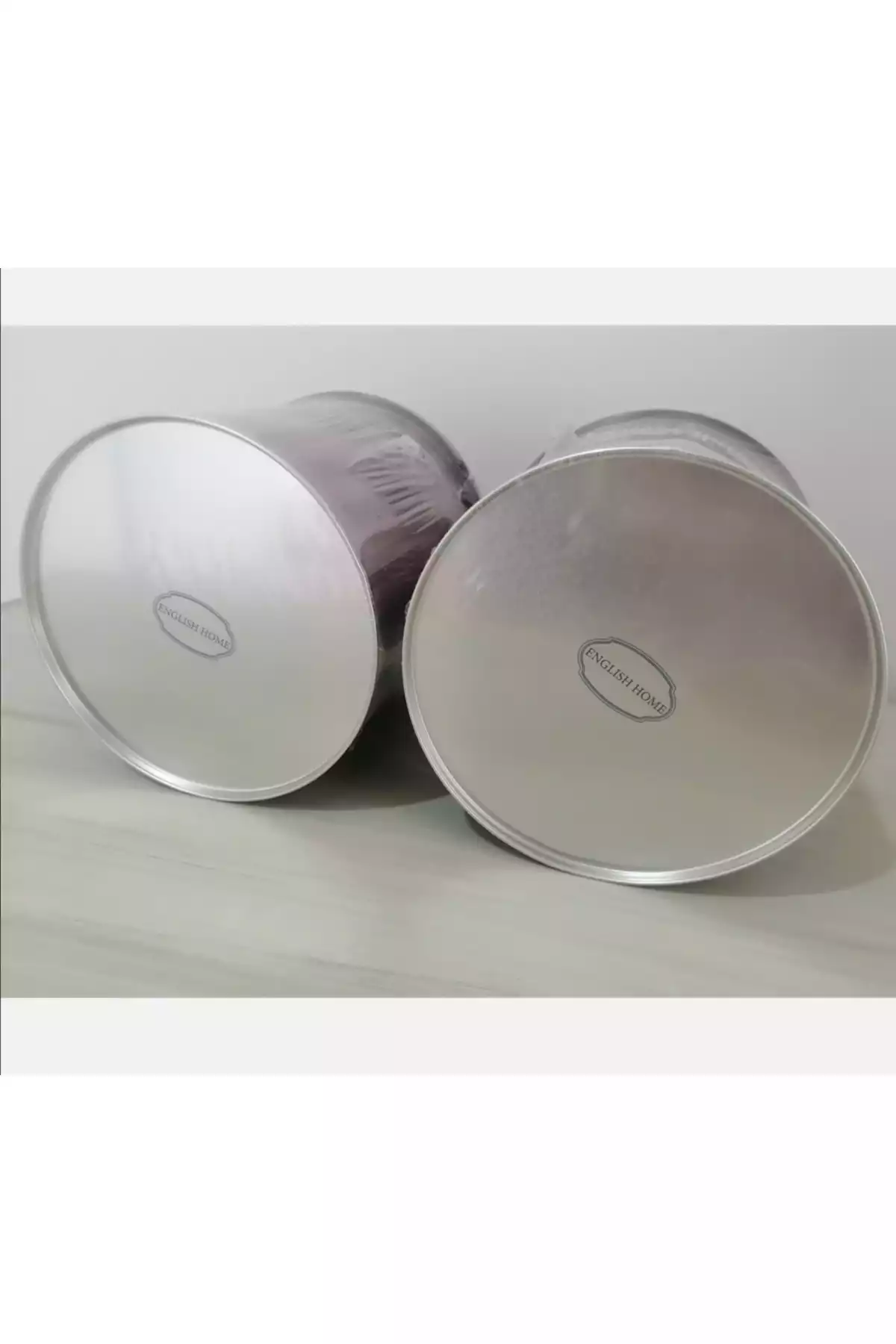 ظرف نگهداری فلزی 2عدد زرشکی دایره ای 14x15cm برند English Home کد 1758490272
