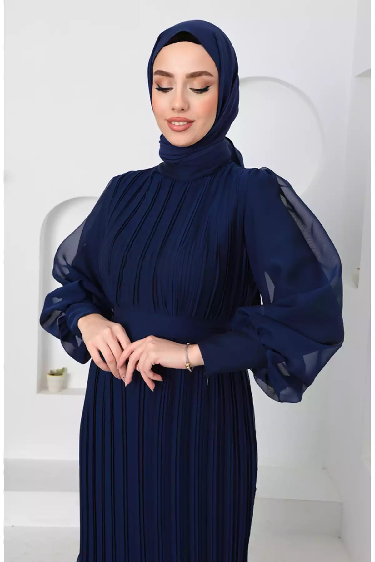 مجلسی پلیسه دار سرمه ای برند sefamerve کد 1758126725