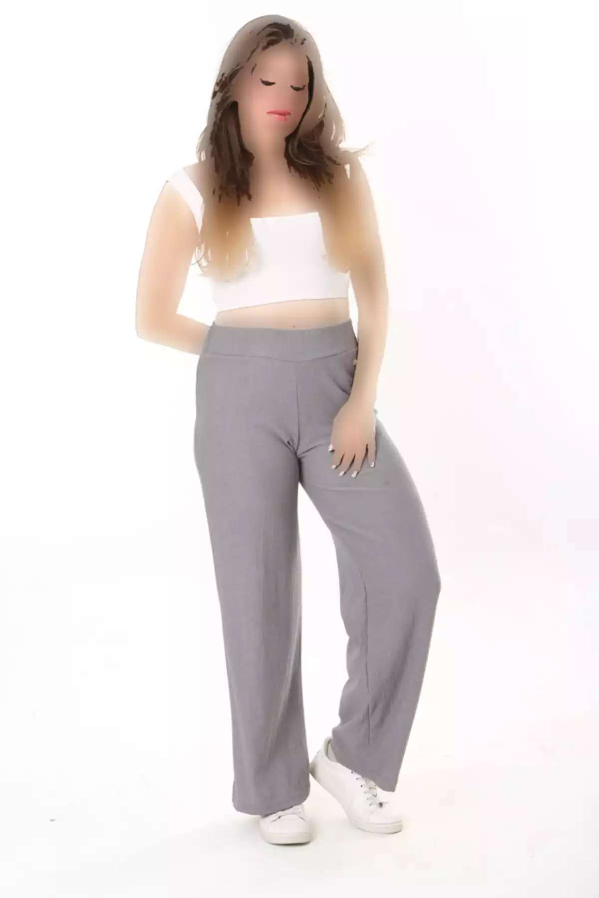 کمر کشی سایز بزرگ طوسی شلوار زنانه برند Şans کد 1757956267