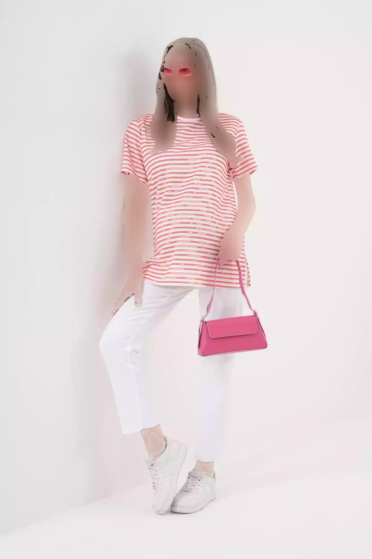 تیشرت راهراه آستین کوتاه یقه گرد بارداری برند Miss Dünya Lissa کد 1758285667