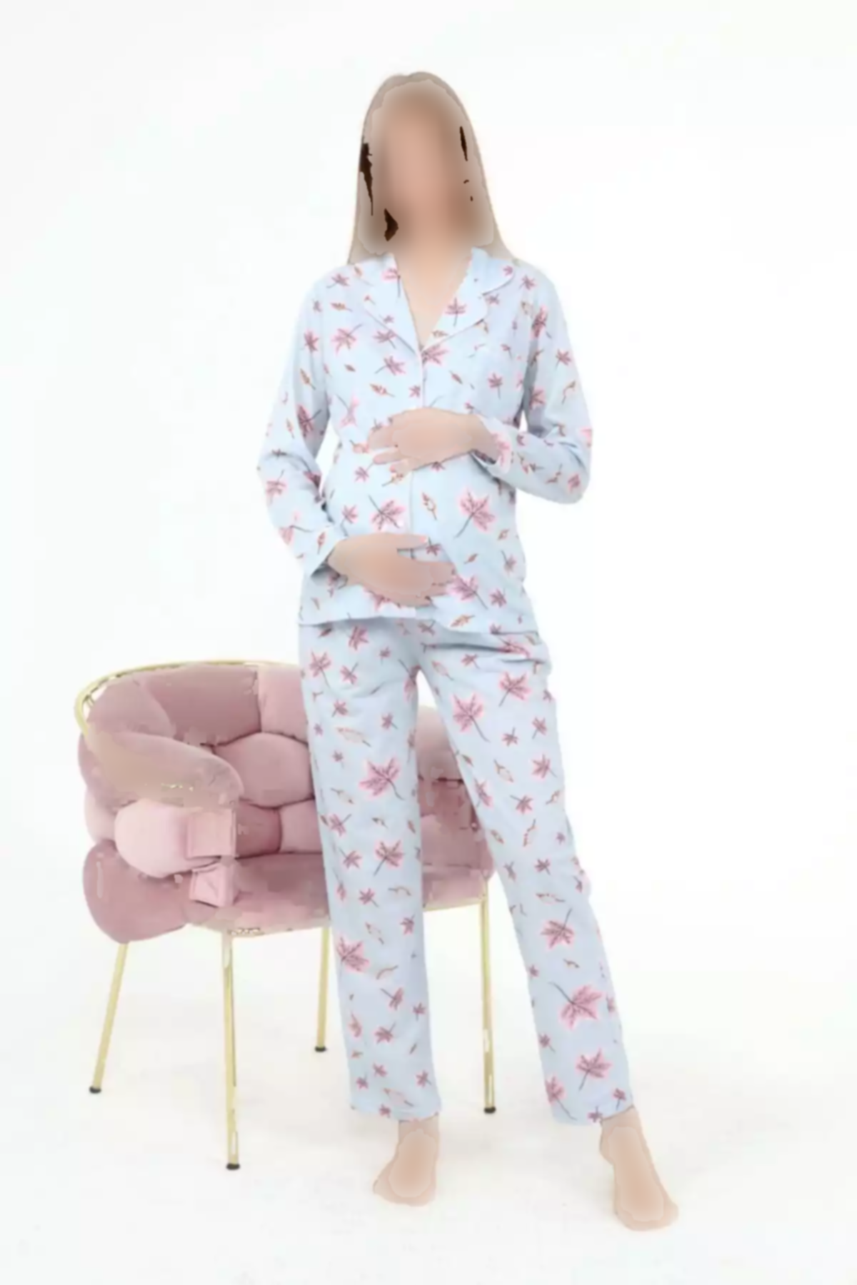 لباس راحتی دکمهدار آستین بلند از جلو پانیه بارداری لیکاپ برند Genel Markalar کد 1757695282