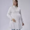 پیراهن- تونیک پیراهن بارداری یقه دیپلمات چیندار issil برند Işşıl کد 1757258768