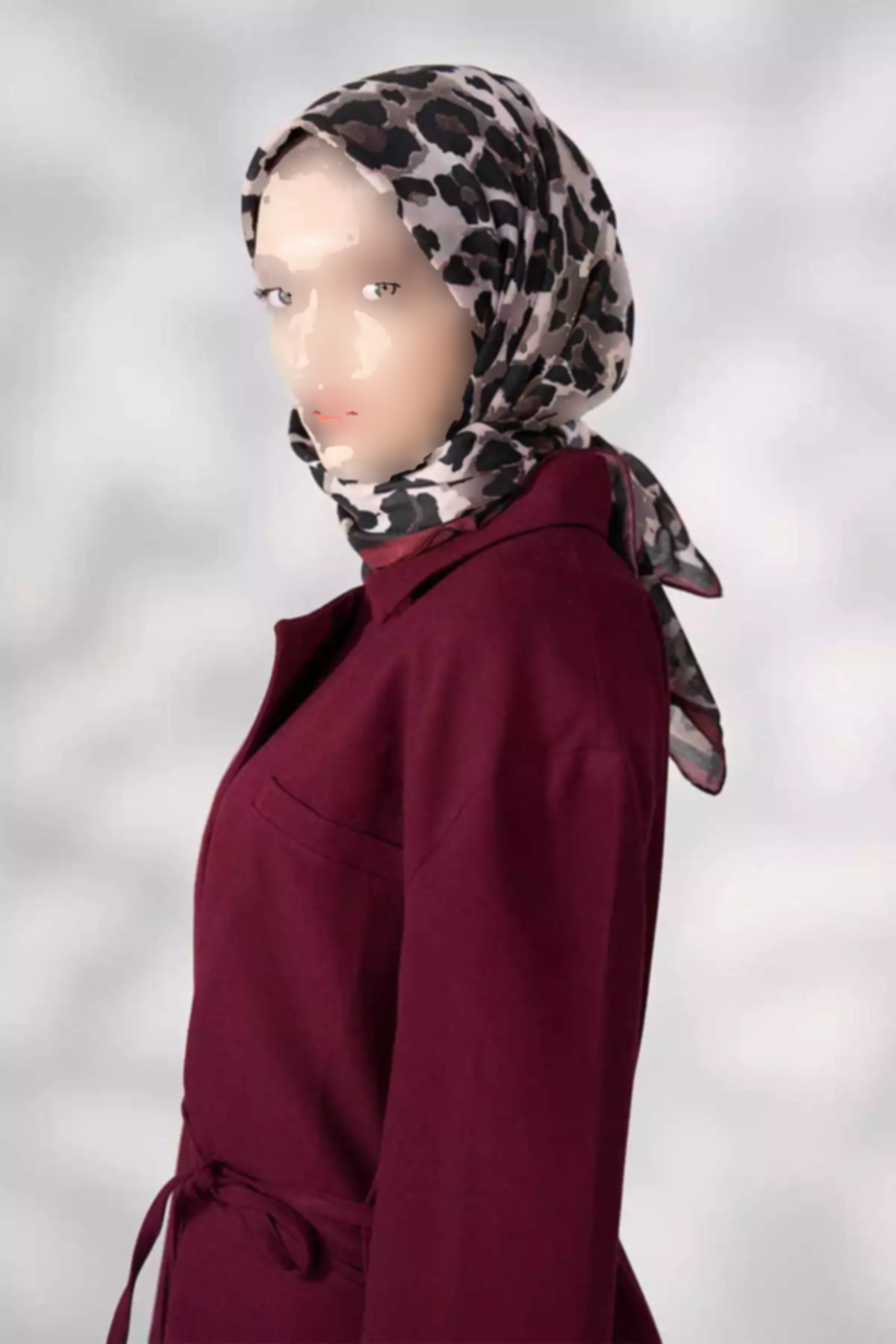 روسری طرح پلنگی زرشکی برند Madame Polo کد 1757935869