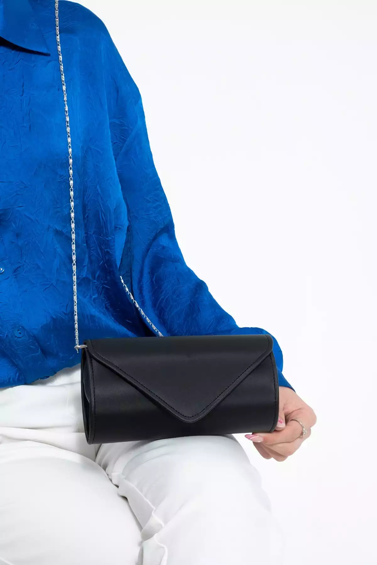 کیف مجلسی ساتن مشکی برند bibags کد 1758390667