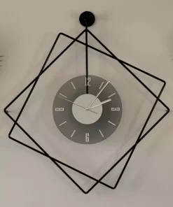 ساعت دیواری شیشه ای فلزی دودی (مبلمان) مشکی برند MetaQuartz Aksesuar کد 1758139924