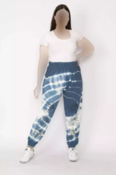 دور کمر پارچه طرح‎دار طراحی شده کشی پاچه 3نخ داخل سرمه ای شلوار زنانه برند Şans کد 1757956269