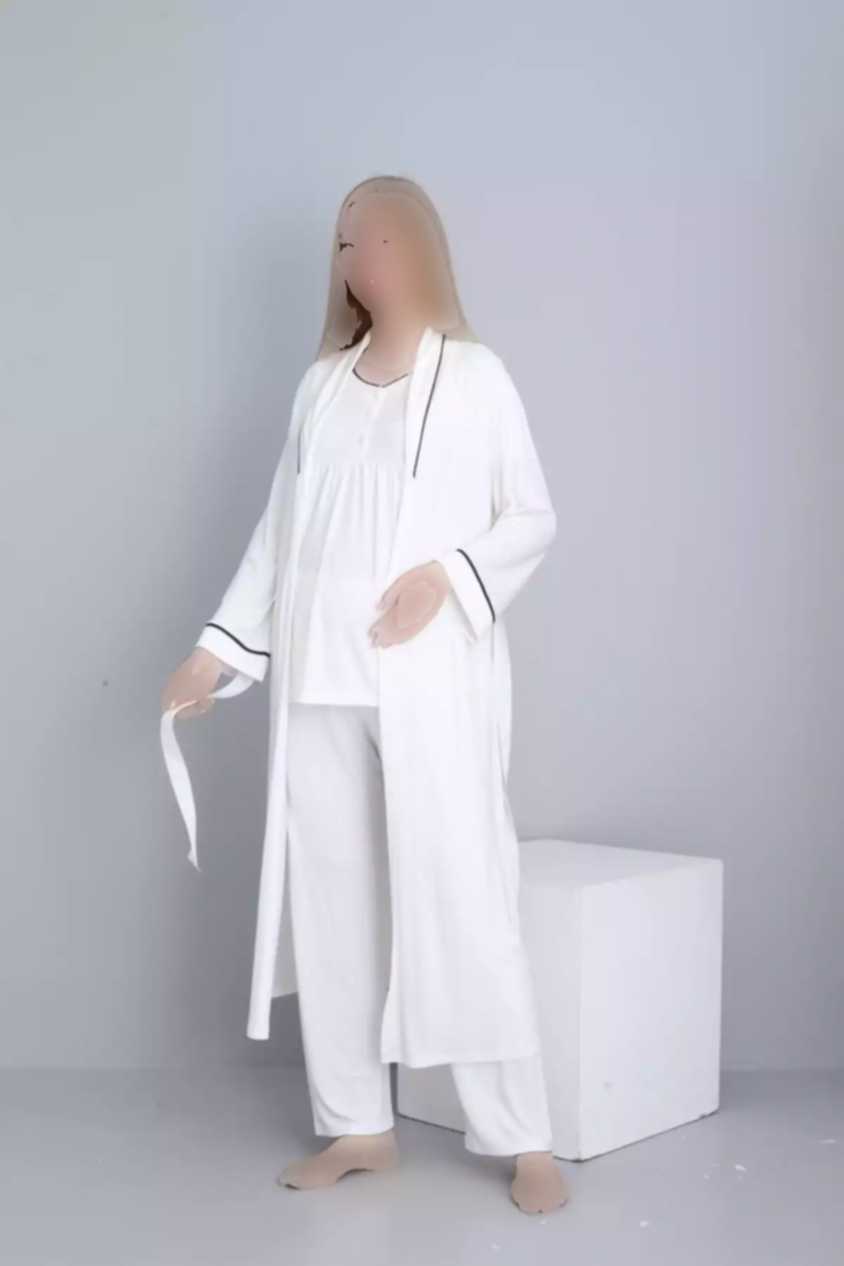 لباس راحتی شیردهی بلند و گشاد یقه طرحدار بارداری برند Miss Dünya Lissa کد 1757759470