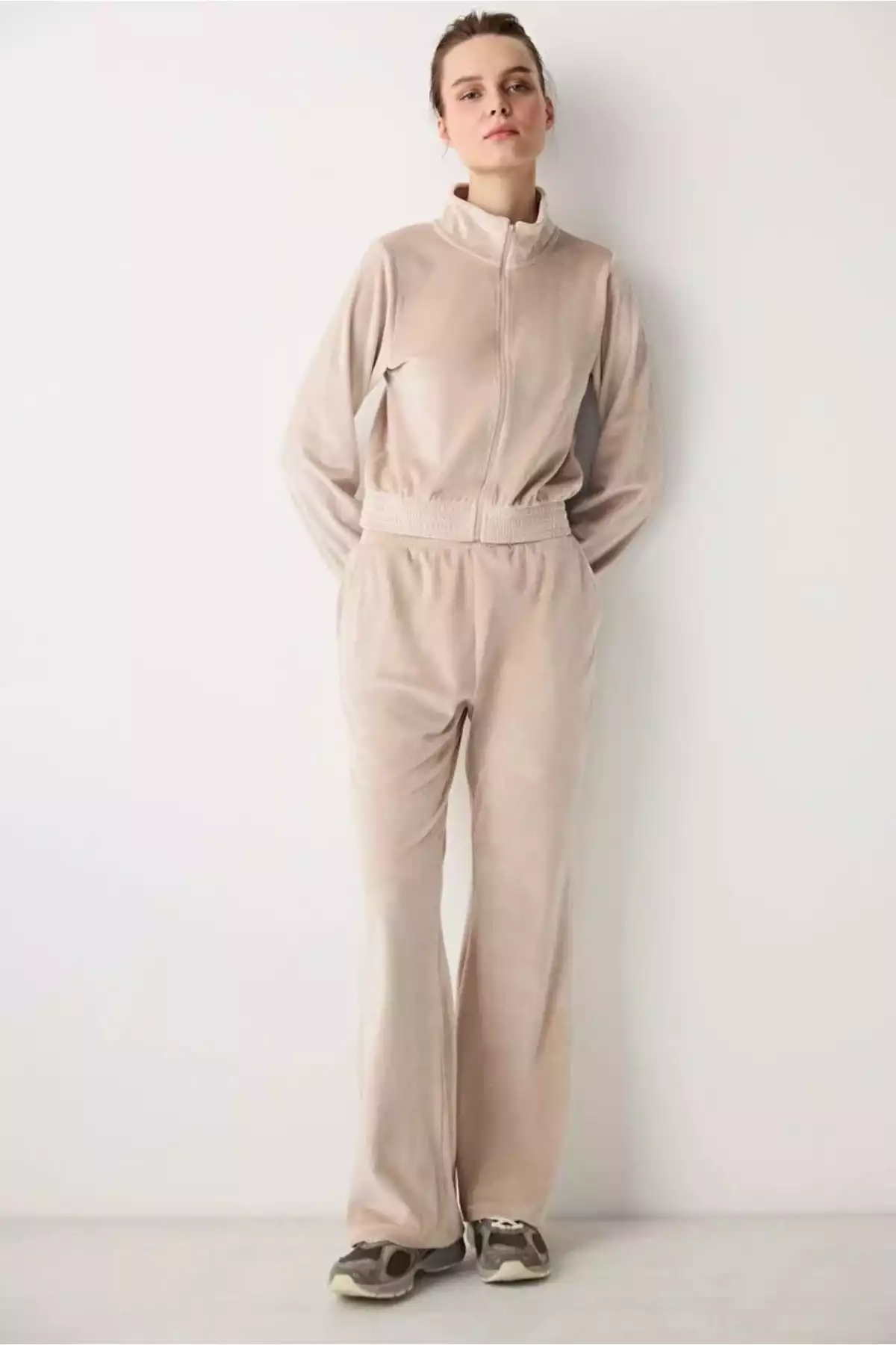 کت مخملی بژ زیپدار برند Penti کد 1758264073