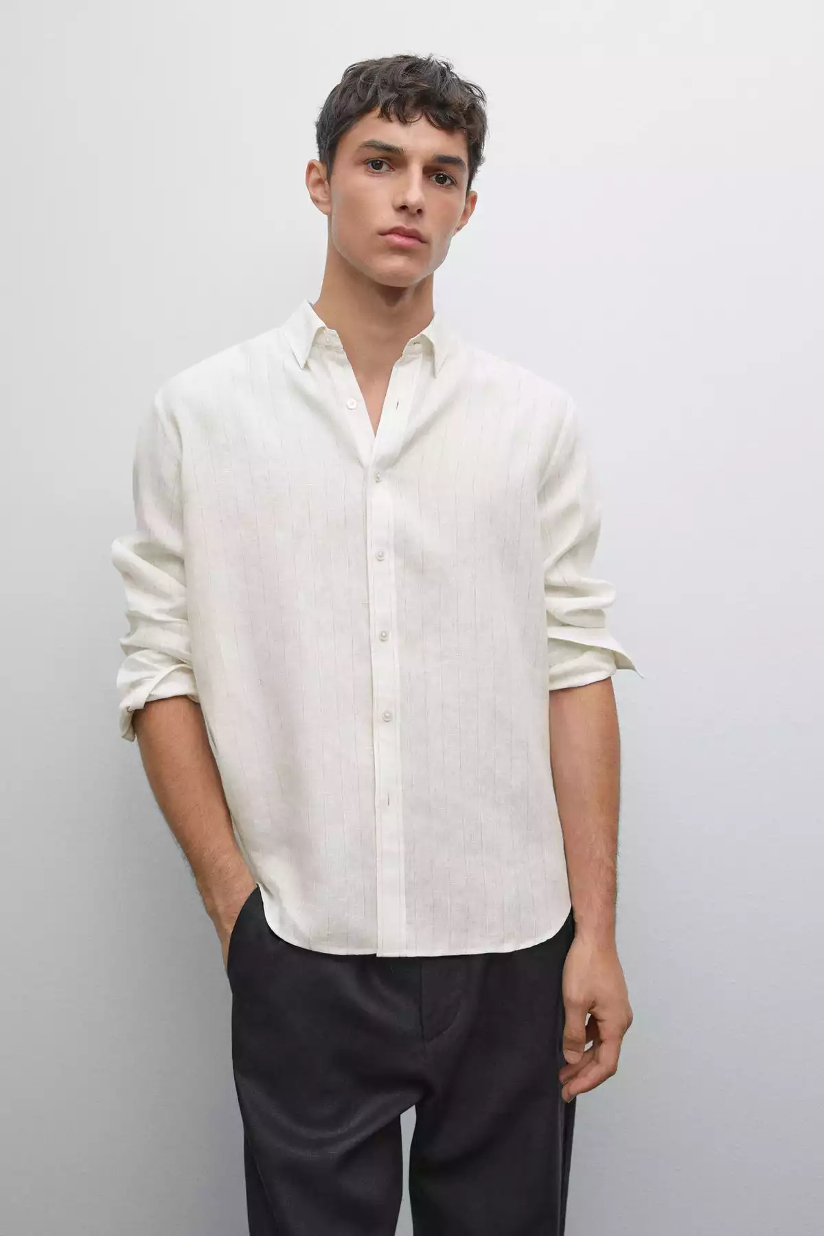 پیراهن متناسب راهراه برند Massimo Dutti کد 1757754907