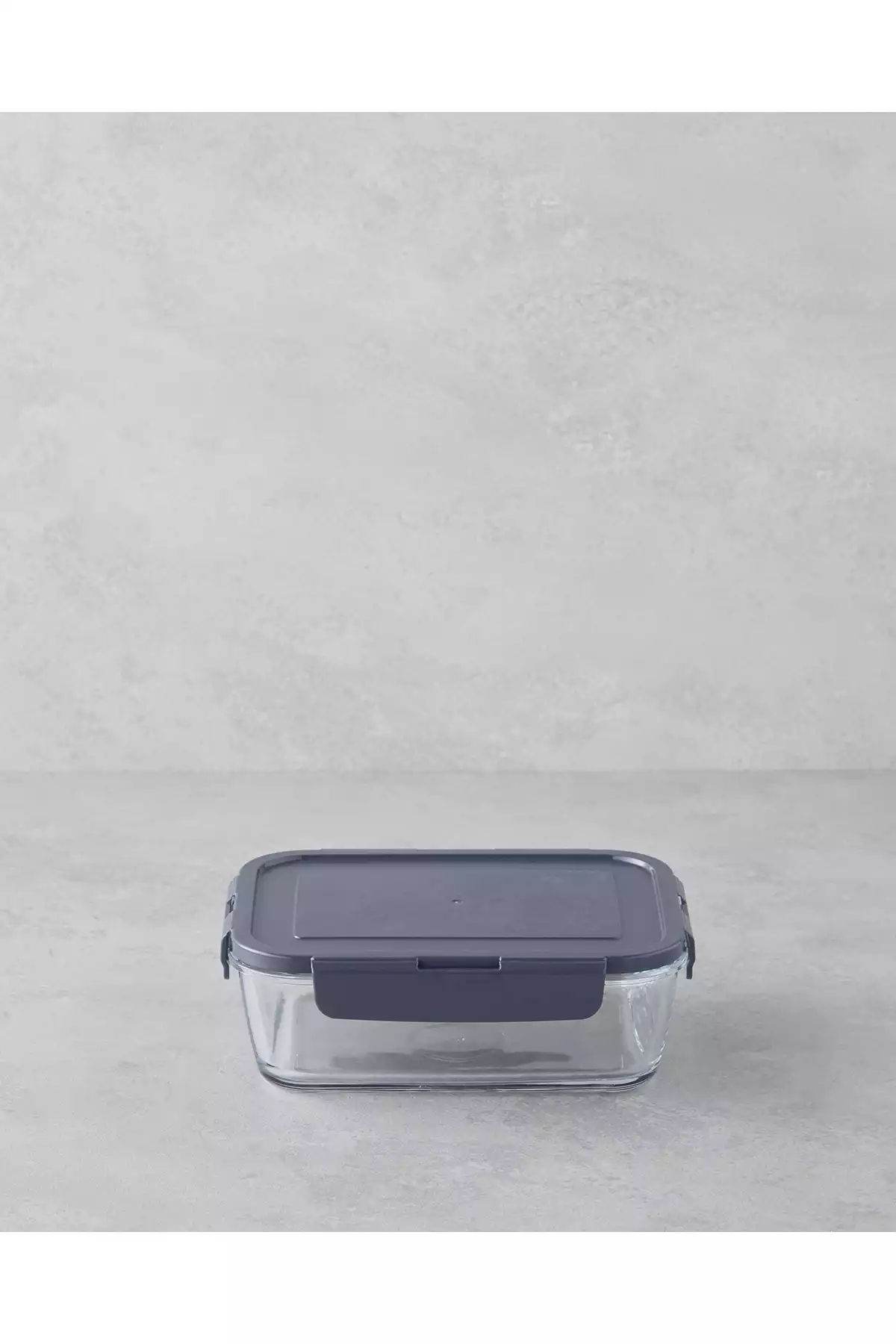 ظرف نگهداری تازه شیشه ای 800میلی لیتر طوسی دستبند برند English Home کد 1758385390