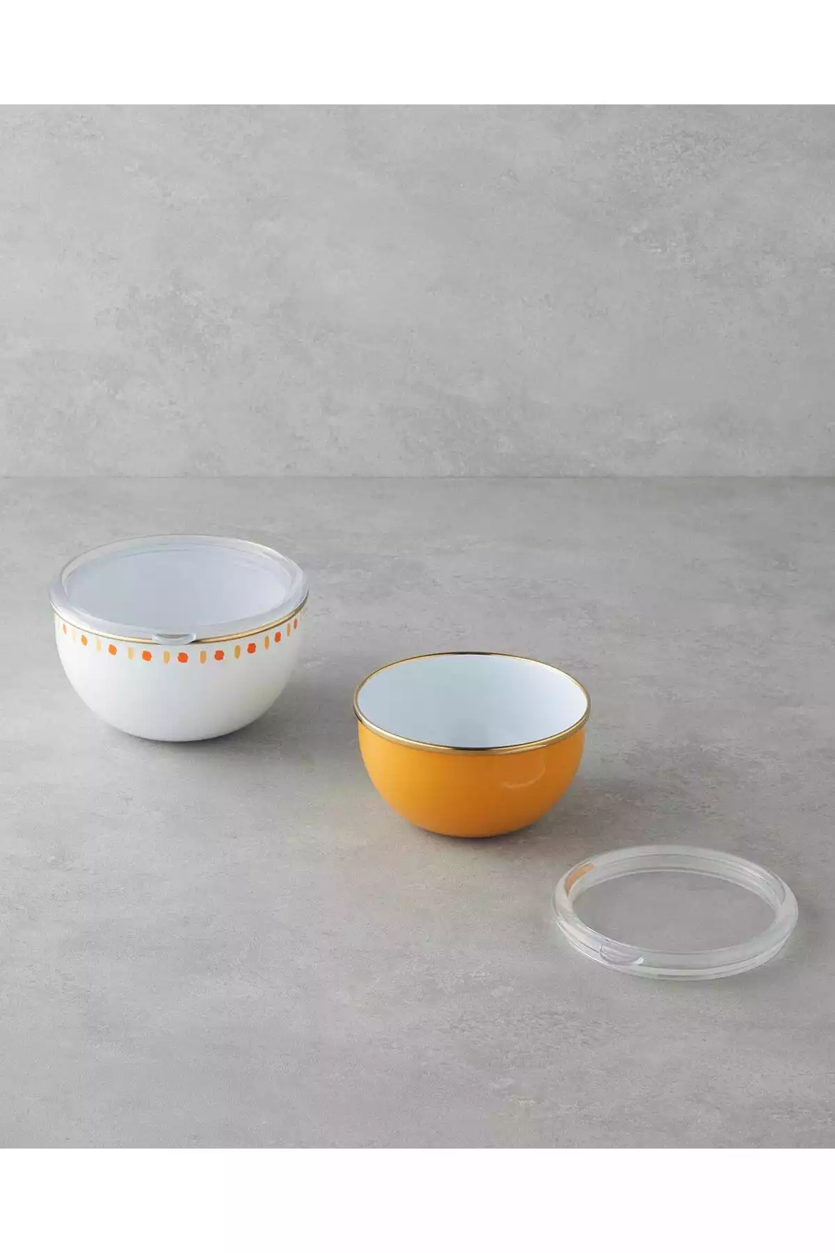 ظرف نگهداری خط لعابی 75x تابستانی زرد سفید برند English Home کد 1758490262