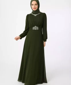 لباس مجلسی پوشیده یشمی برند Refka کد 1758121867