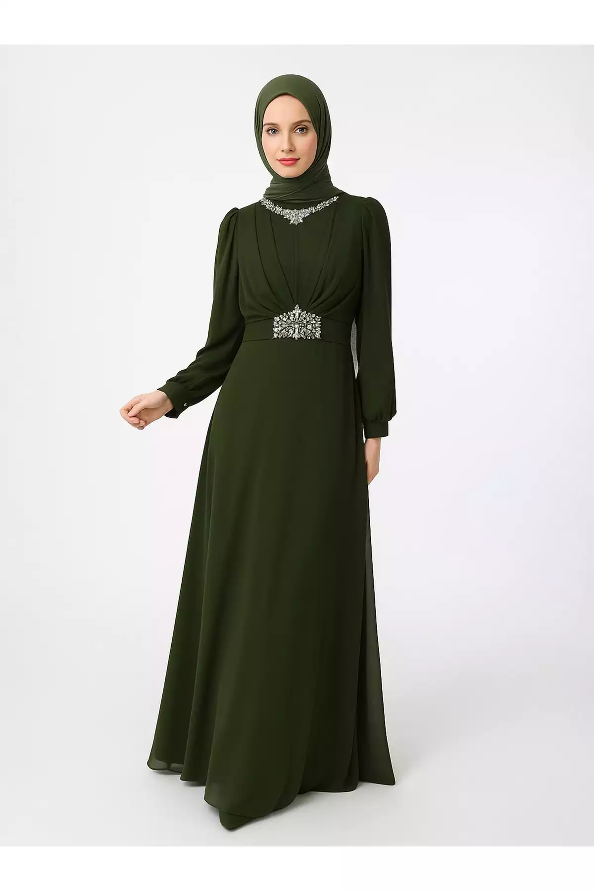 لباس مجلسی پوشیده یشمی برند Refka کد 1758121867