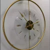 ساعت دیواری تزئینی مدرن شفاف شیشه ای طلایی برند MetaQuartz Aksesuar کد 1758141663