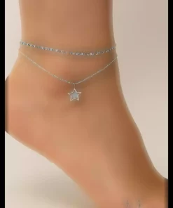 ست ظریف پا طراحی شکلدار ستاره دار اکسسوری زنانه برند MAZEN کد 1757010126