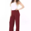 کمر کشی پارچه لایکرا سایز بزرگ شلوار زرشکی زنانه برند Şans کد 1757943670